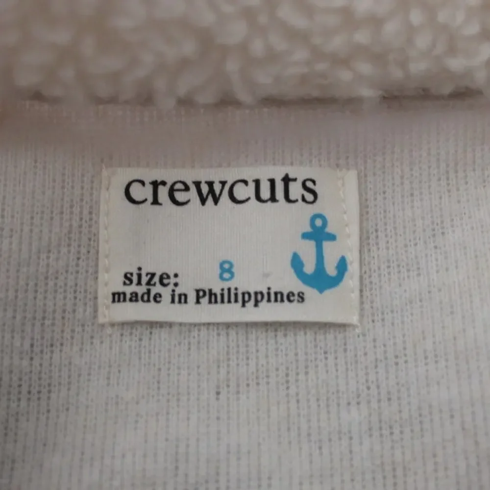 Boys Crewcuts Long Sleeve Off White Sherpa Quarter Zip Sweater‎ Size 8